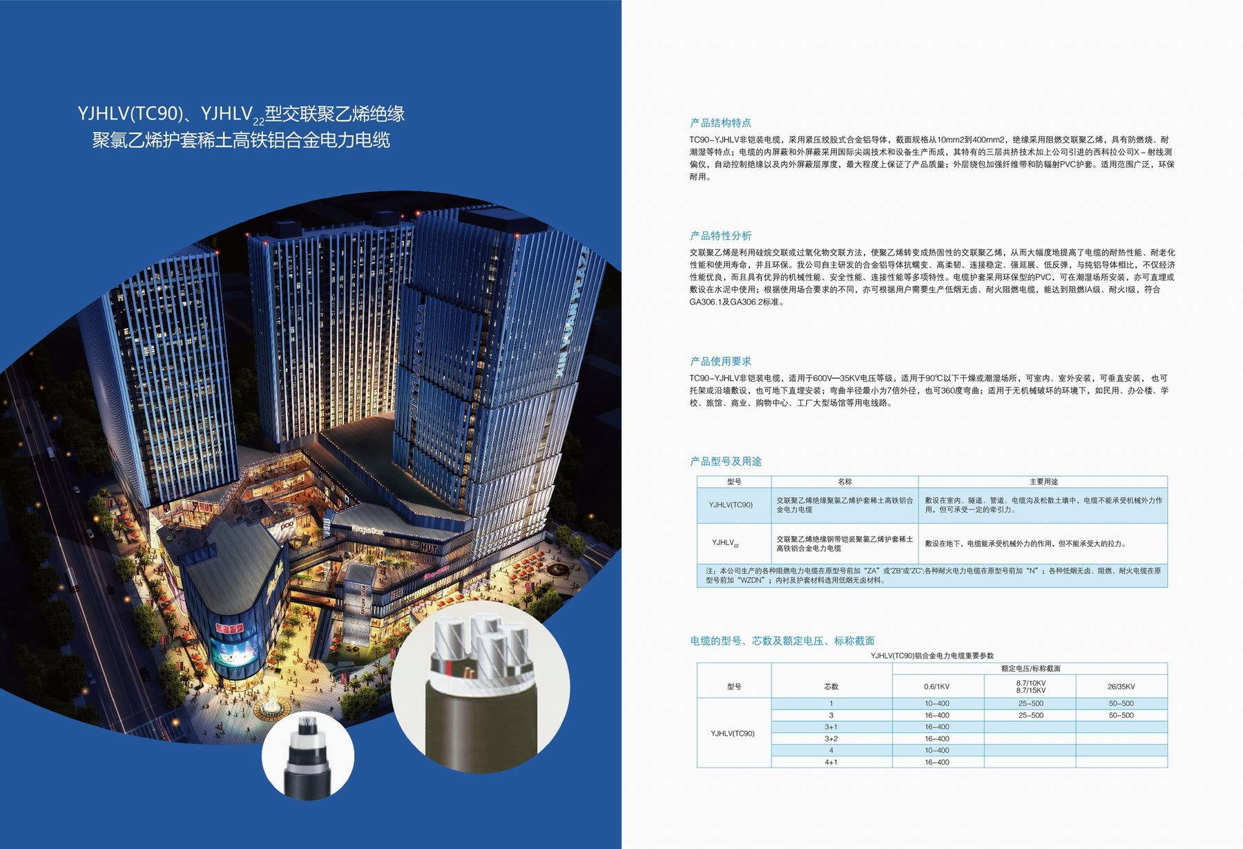 YJHLV(TC90)、YJHLV22型交聯聚乙烯聚乙烯護套